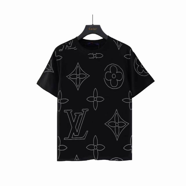 Actual details + size chart Louis Vuitton foam printed three-flower short-sleeve