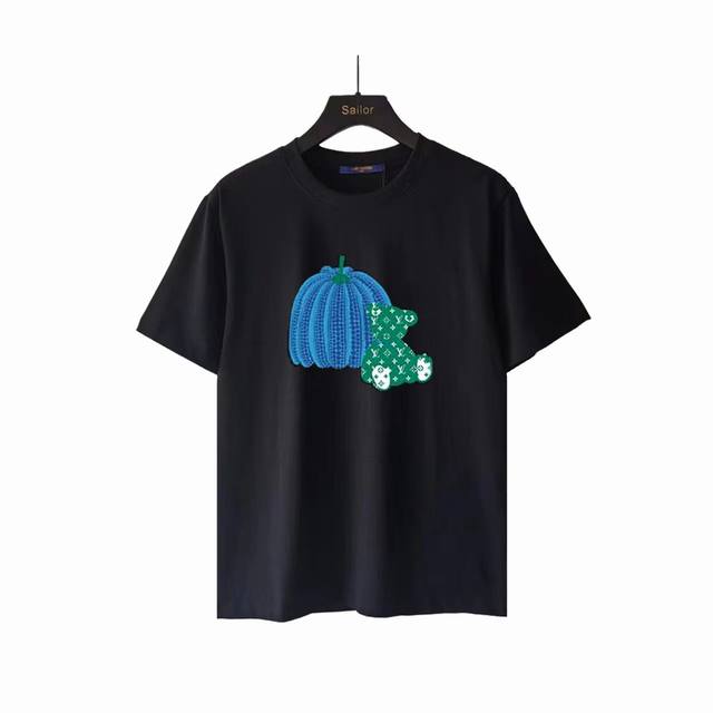 Actual details + size chart Louis Vuitton pumpkin doll bear print short sleeves