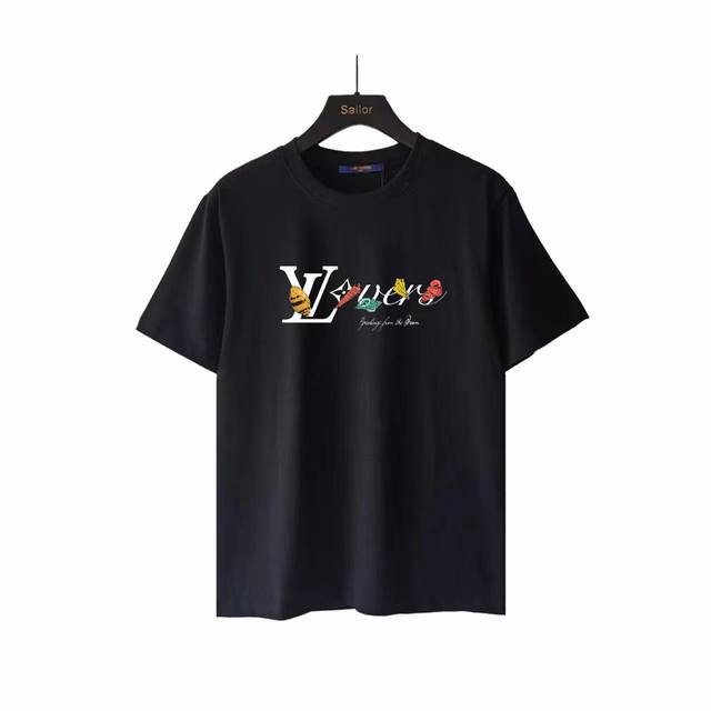 Actual details + size chart Louis Vuitton small conch logo printed short sleeves
