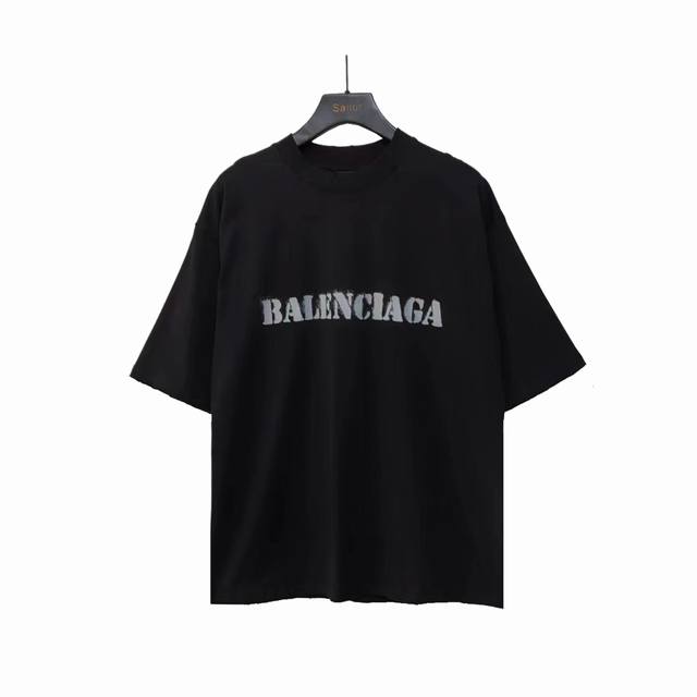 Actual details + size chart Balenciaga blurred front and back logo short sleeves