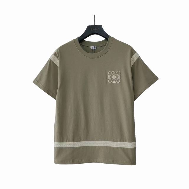 Actual details + size chart Loewe short-sleeved T-shirt with webbing stitching a
