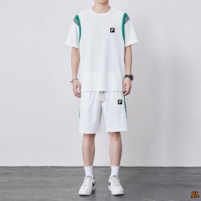 Fila exclusive real shot of the new summer high-quality ice-feeling short-sleeve