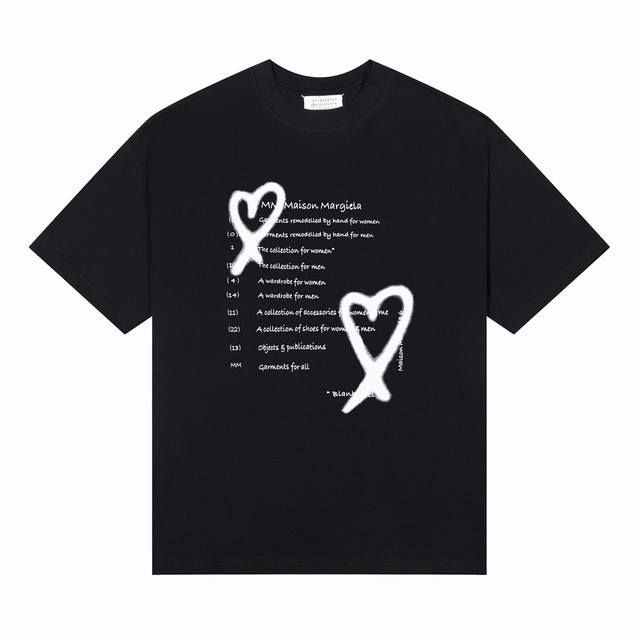 High version Maisonmargiela Margiela love letter short sleeves, unisex. Full of