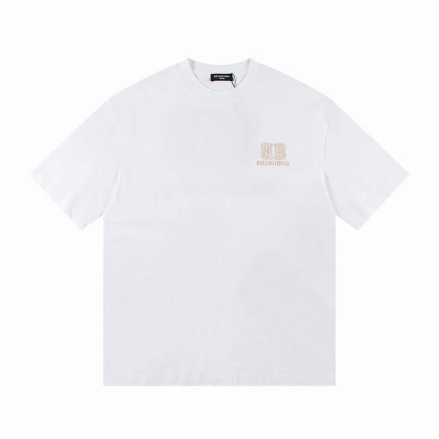 High version Balenciaga reverse letter embroidered short-sleeved T-shirt, embroi