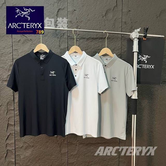 Arcteryx Arcteryx lapel chest logo ice silk seamless short-sleeved T-shirt, summ