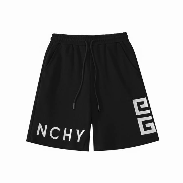 High-end Givenchy 4G letter heavy embroidery shorts, unisex. Custom-woven and dy