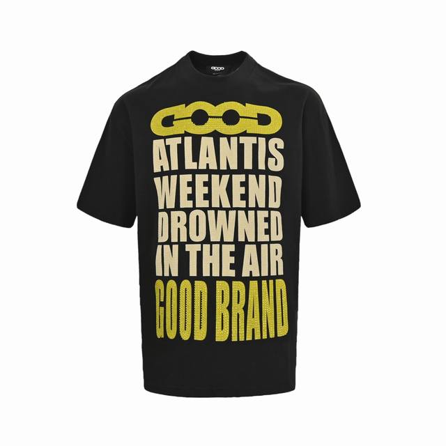 Goodbrand 25Ss hot stamping letter print logo short sleeves Unisex style 350g fa