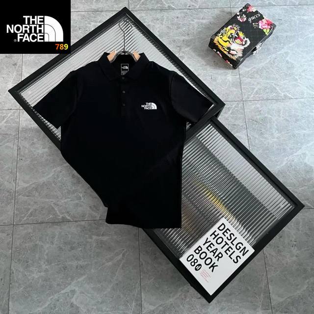 The North Face classic basic style lapel chest logo short-sleeved T-shirt, summe