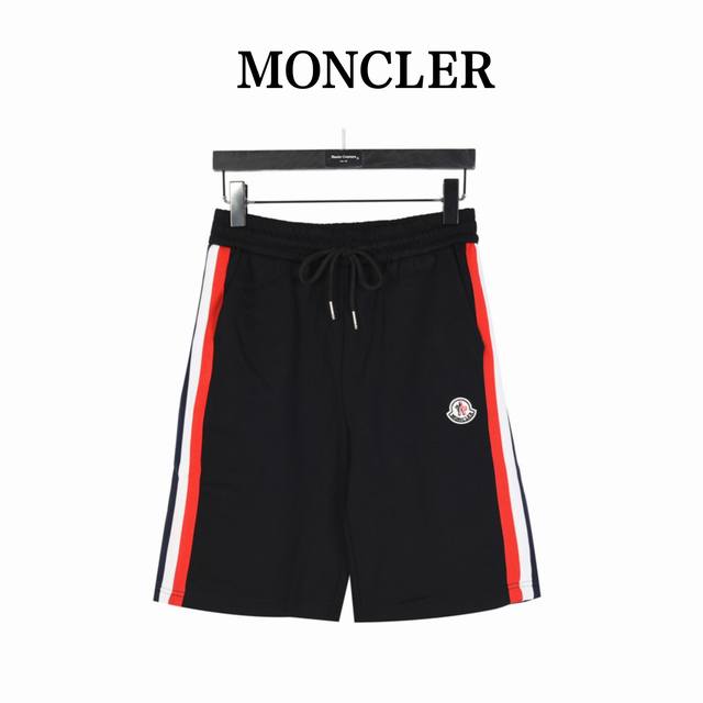 Moncler Moncler logo red, blue and white striped shorts The original version is