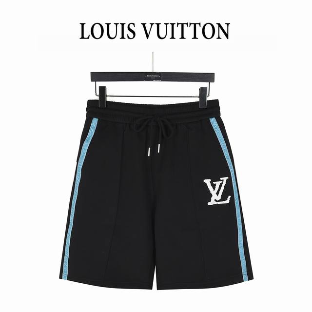 Louis Vuitton 25Ss blue striped woven logo embroidered shorts The fabric is made