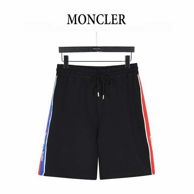 Moncler 25Ss side webbing red, blue and white letter embroidered shorts Moncler