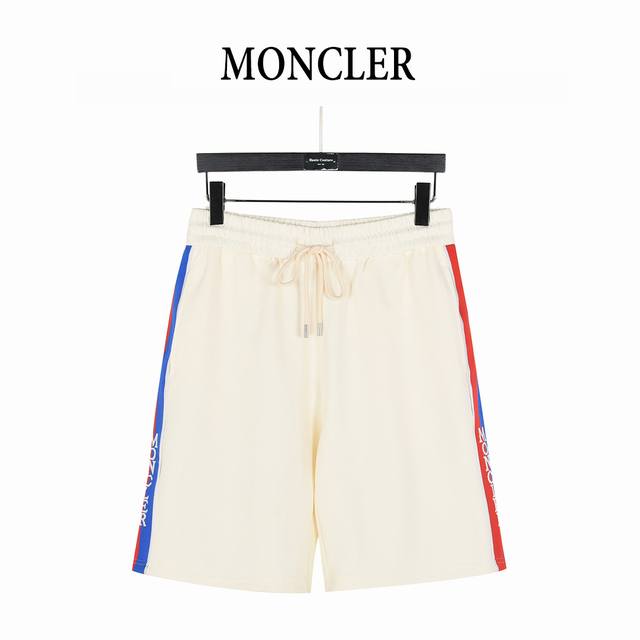 Moncler 25Ss side webbing red, blue and white letter embroidered shorts Moncler
