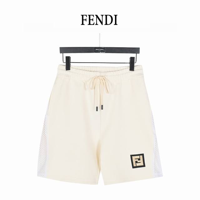 Fendi 25Ss Gold Label Double Flogo Embroidered Side Open Mesh Shorts The custom