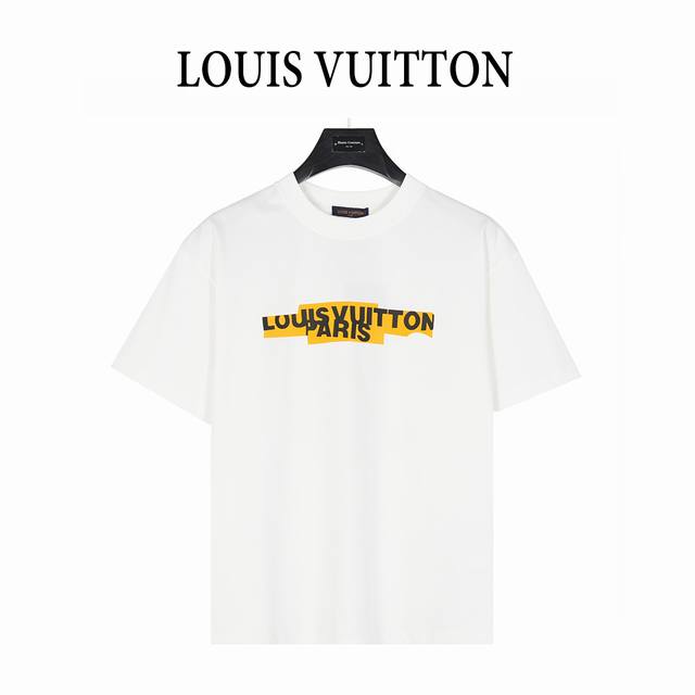 Louis Vuitton 25Ss Tape Logo 3D Laminated Short-sleeved T-shirt The fabric is ma