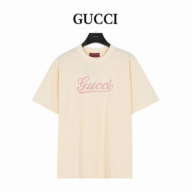 Gucci 25Ss cursive logo embroidered short-sleeved T-shirt Purchase the original