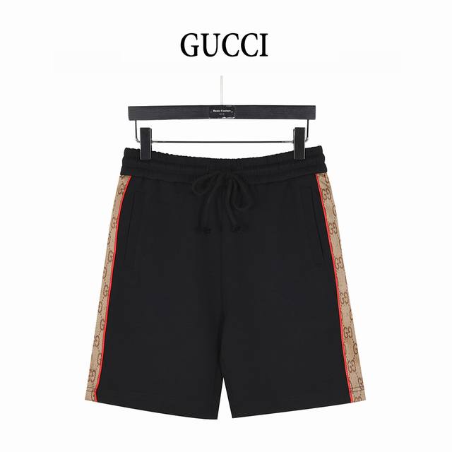 Gucci 25Ss side double G webbing patchwork shorts 2025Ss new plain knitted cotto