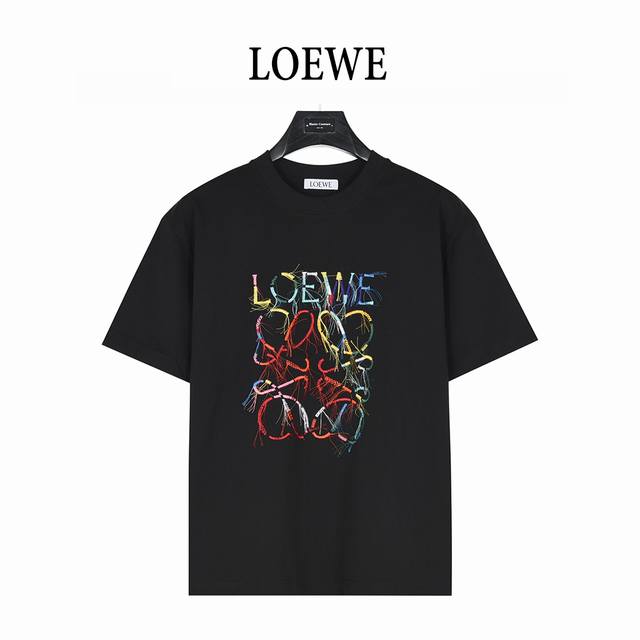 Loewe 25Ss Colorful Tassel Embroidered Short Sleeve T-shirt This short sleeve is