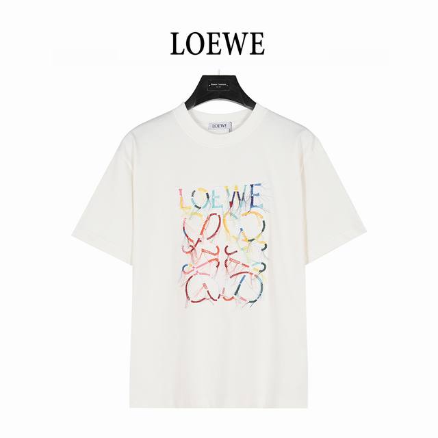 Loewe 25Ss Colorful Tassel Embroidered Short Sleeve T-shirt This short sleeve is