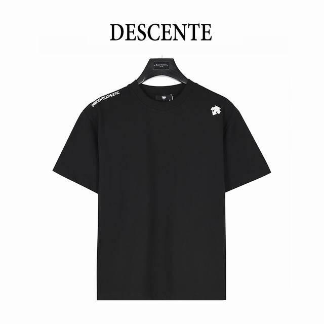 Descente 25Ss shoulder logo embroidered short-sleeved T-shirt The fabric is made