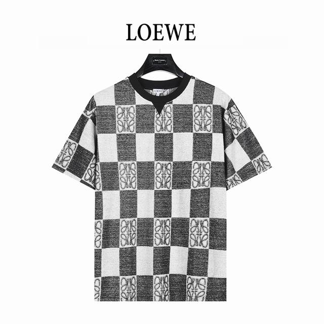Loewe 25Ss Towel Checkerboard Contrast Color Totem Set Short Sleeve T-shirt The
