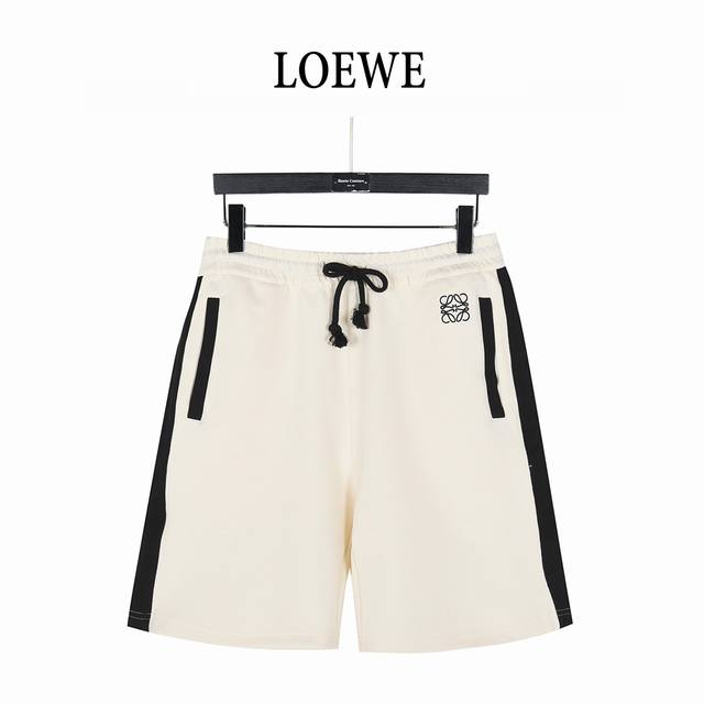 Loewe 25Ss small logo color-blocked ribbon embroidered knitted shorts 2025 lates