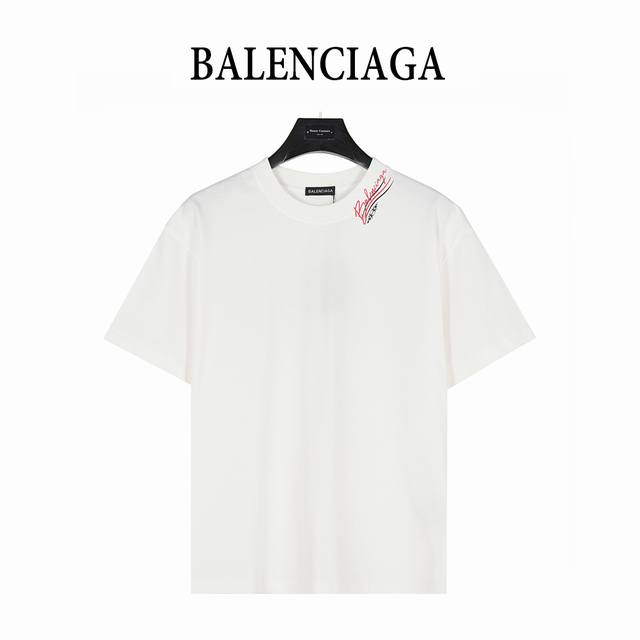 Balenciaga 25Ss Double B Coke Logo Multi-Logo Flocking Printed Short-Sleeved T-S