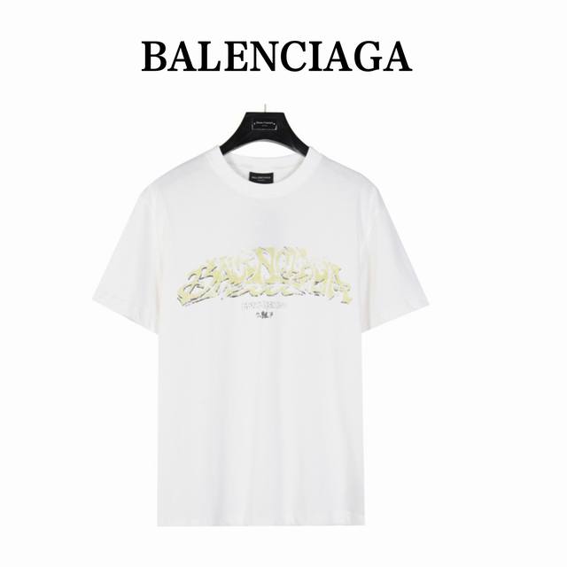 Balenciaga Parisian family catwalk style flame letter digital direct printing sh