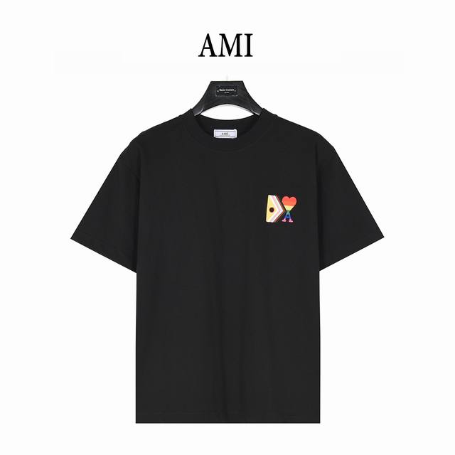 Ami 25Ss Rainbow Series Embroidered Short-sleeved T-shirt Original version purch