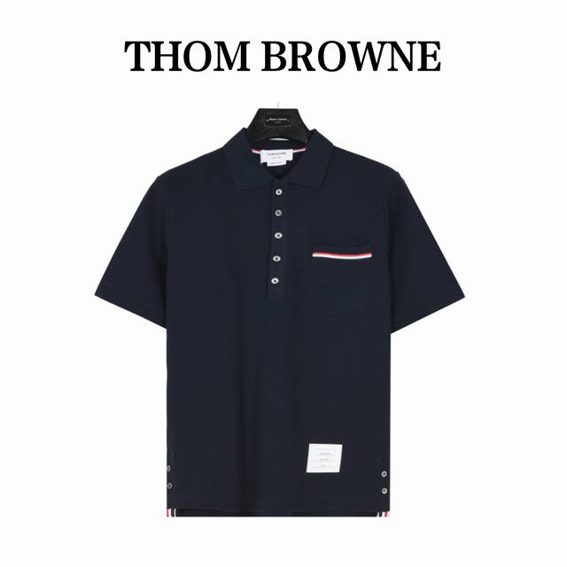 Thombrowne classic short-sleeved polo shirt with pocket webbing Made of 60-count