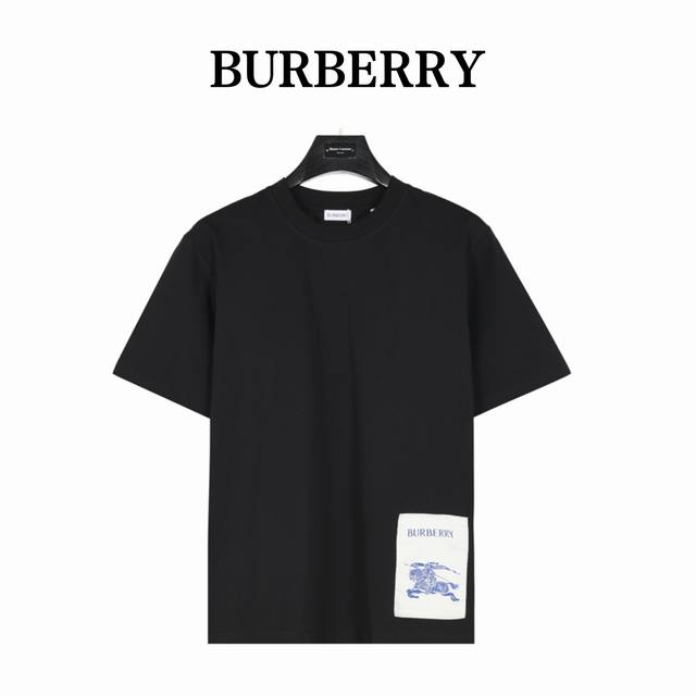 Burberry 25Ss hem white warhorse patch short sleeves are made of custom fabrics.