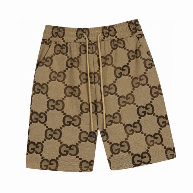 Gucci summer new style, full print monogram jacquard casual shorts, double G mon
