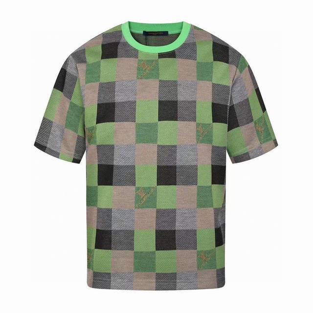 Louis Vuitton Summer new classic checkerboard round neck short-sleeved T-shirt i