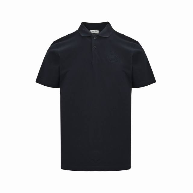 Burberry 25Ss Wheat Horse Embroidery Polo Short Sleeve Navy Blue Made of pique m
