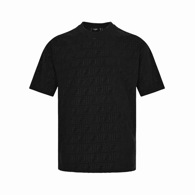 Fendi 24Ss full-print double F embossed print short sleeves original mold. Custo
