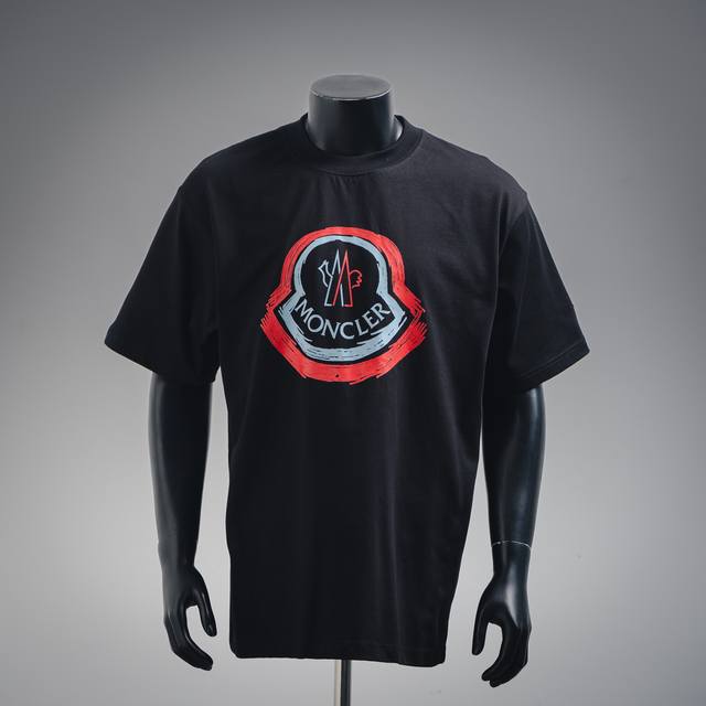 Moncler 2025Ss hand-painted large logo printed short-sleeved T-shirt Customized