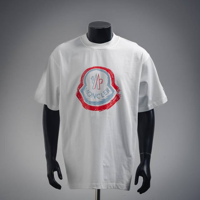 Moncler 2025Ss hand-painted large logo printed short-sleeved T-shirt Customized