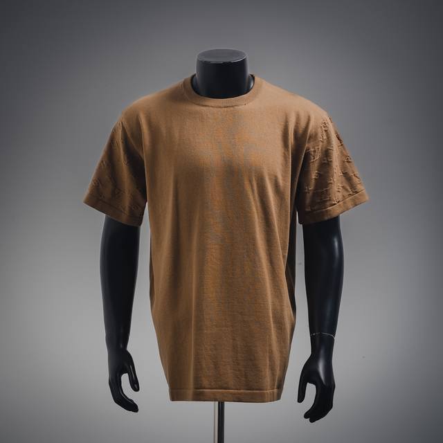 Louis Vuitton 25Fw new jacquard sleeve woolen short sleeve The wool material is