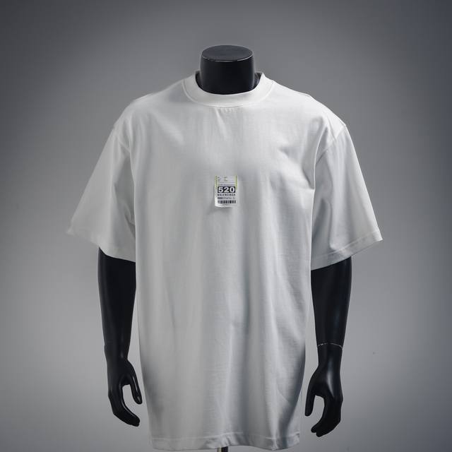 Balenciaga 25Ss new 520 label short-sleeved T-shirt uses 32-count double 265g pu