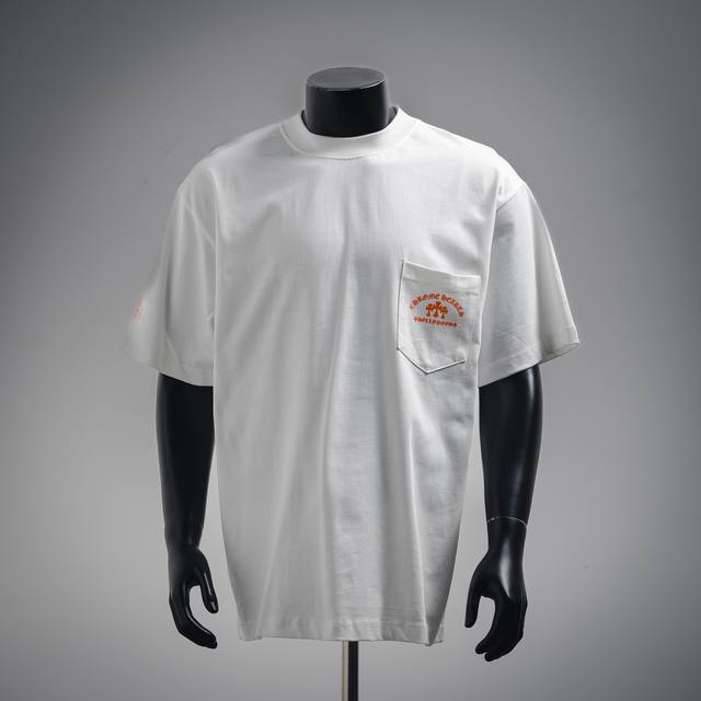 Chrome Hearts 25Ss orange cross short-sleeved T-shirt Loose fit high-density kni