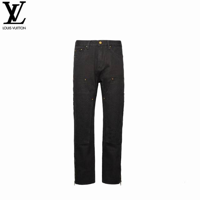Louis Vuitton Tyler co-branded monogram jacquard embroidered jeans Original prod