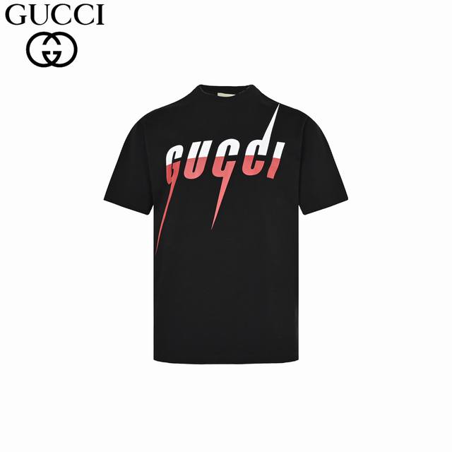 Gucci 24Fw Classic Lightning Short Sleeve uses 32 double yarn% pure cotton 260G