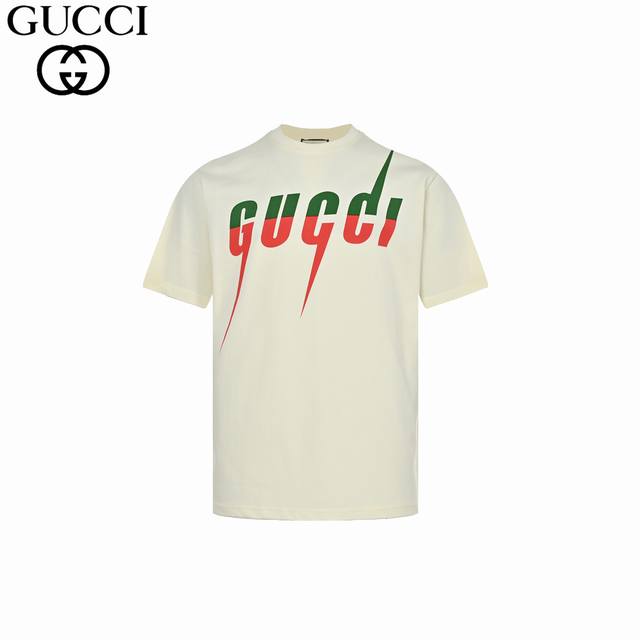 Gucci 24Fw Classic Lightning Short Sleeve uses 32 double yarn% pure cotton 260G