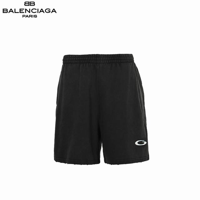 Balenciaga 25Ss circular embroidered shorts are made of custom-dyed terry cotton
