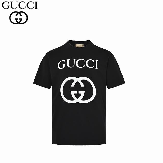 Gucci classic double G interlocking print short sleeves The fabric is made of 32