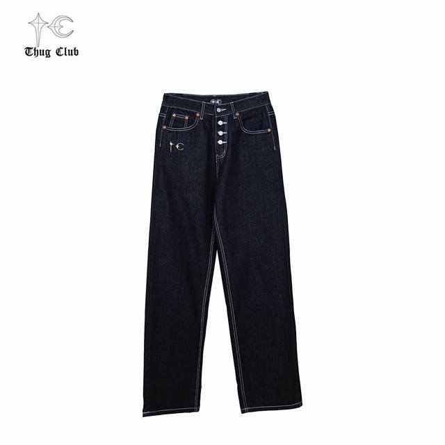 Thug Club 25Ss Bio Soldier series casual button pattern jeans Tc This brand has