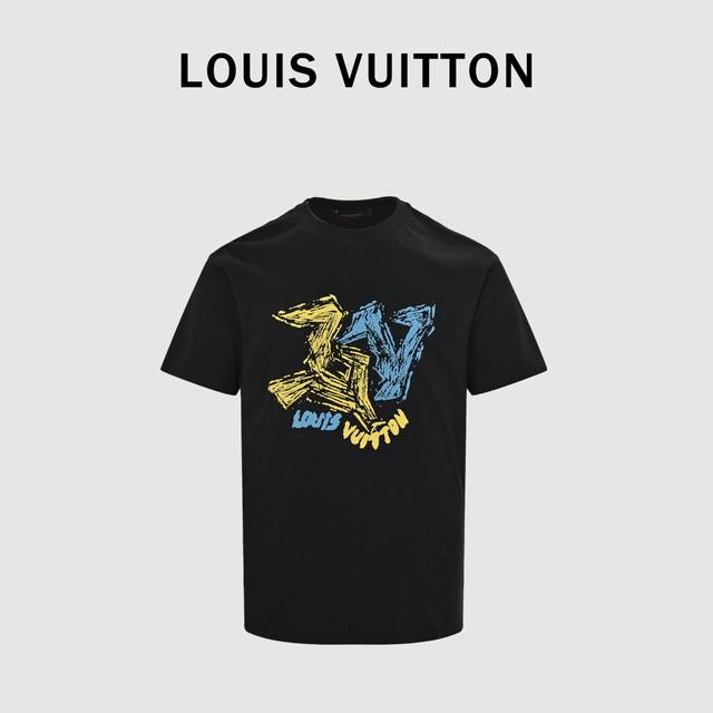 Louis Vuitton Lv letter print short-sleeved T-shirt Custom-made fabrics, printin