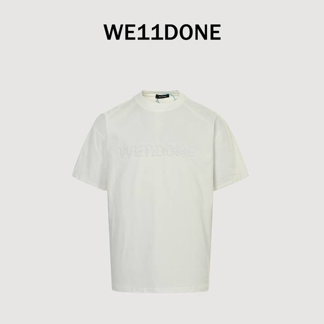 We11Done Gong Jun same style upper body logo hot diamond letter short sleeve T-s