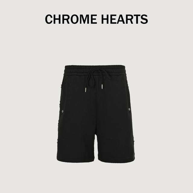 Chrome Hearts 24Ss Patch Cross Sanskrit Label Shorts The fabric is made of 380g