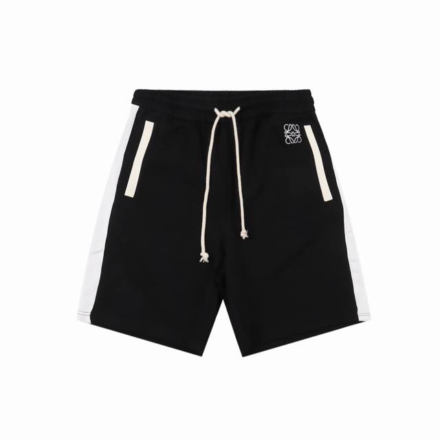 Loewe 25Ss small logo color-blocked ribbon embroidered knitted shorts 2025 lates