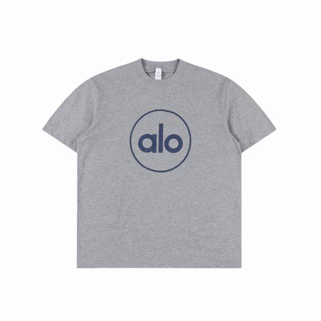Alo letter logo printed short-sleeved T-shirt Loose and crisp version Unisex can